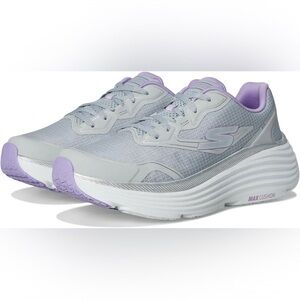 Skechers WOMENS MAX CUSHION ENDEAVOUR RUNNING SHOE size 6.5, lavender & gray